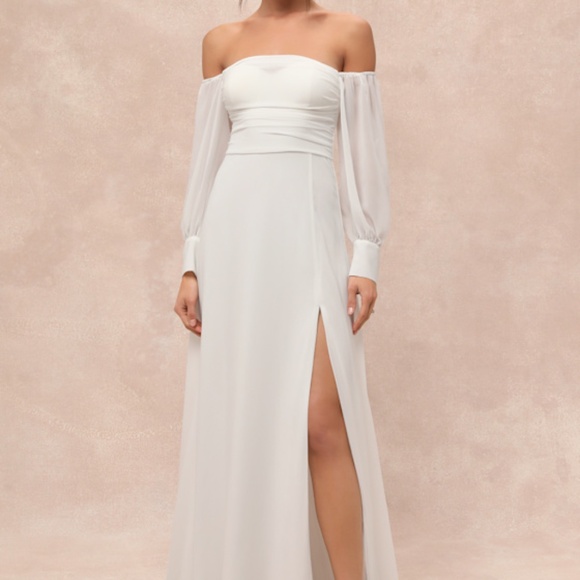 Lulus Dresses & Skirts - Lulus Adorna White Off-the-shoulder Maxi Dress - Size M
